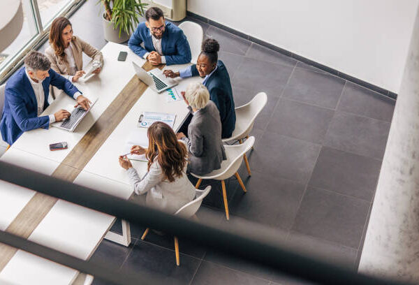 From above, the meeting room where their big ambitions are realized